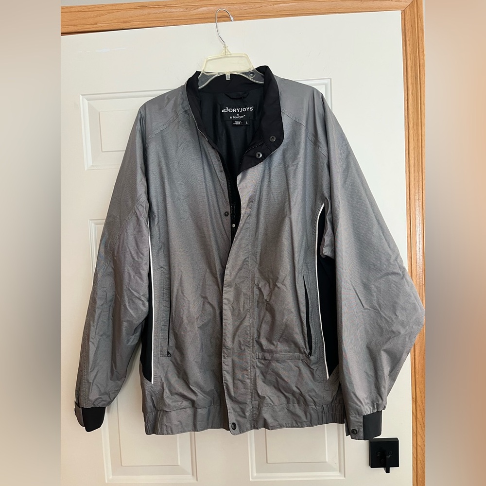 Men’s Dry Joys by FootJoy gray and black golf full zip jacket. Size large.